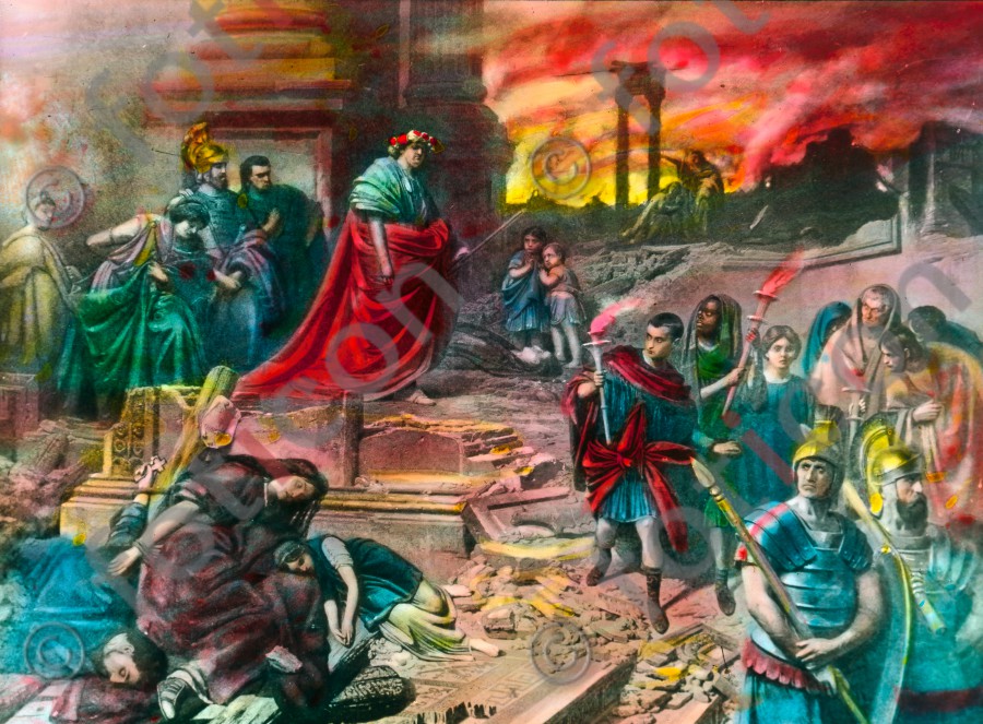 Nero beim Großen Brand Roms | Nero at the Great Fire of Rome - Foto simon-107-045.jpg | foticon.de - Bilddatenbank für Motive aus Geschichte und Kultur